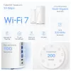 Sistema Mesh Wi-Fi 7 TP-Link BE19000 Whole Home (Tri-Band), branco, interno, sistema Mesh, CE:
