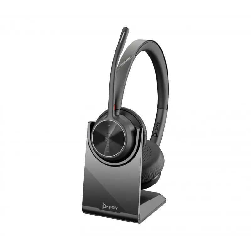 HP Poly Voyager 4320-M Headset certificado Microsoft Teams + Dongle BT700 + Base de carregamento
