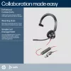 HP Poly Blackwire 3310 Headset USB-C monaural certificado Microsoft Teams + Adaptador USB-C/A
