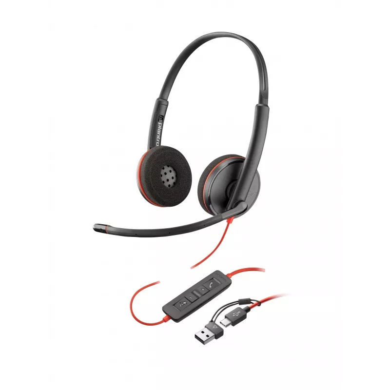 HP Poly Blackwire 3215 Headset USB-C monaural + Ficha de 3,5 mm + Adaptador USB-C/A
