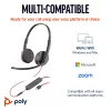 HP Poly Blackwire 3225 Headset USB-C estéreo + Ficha jack de 3,5 mm + Adaptador USB-C/A