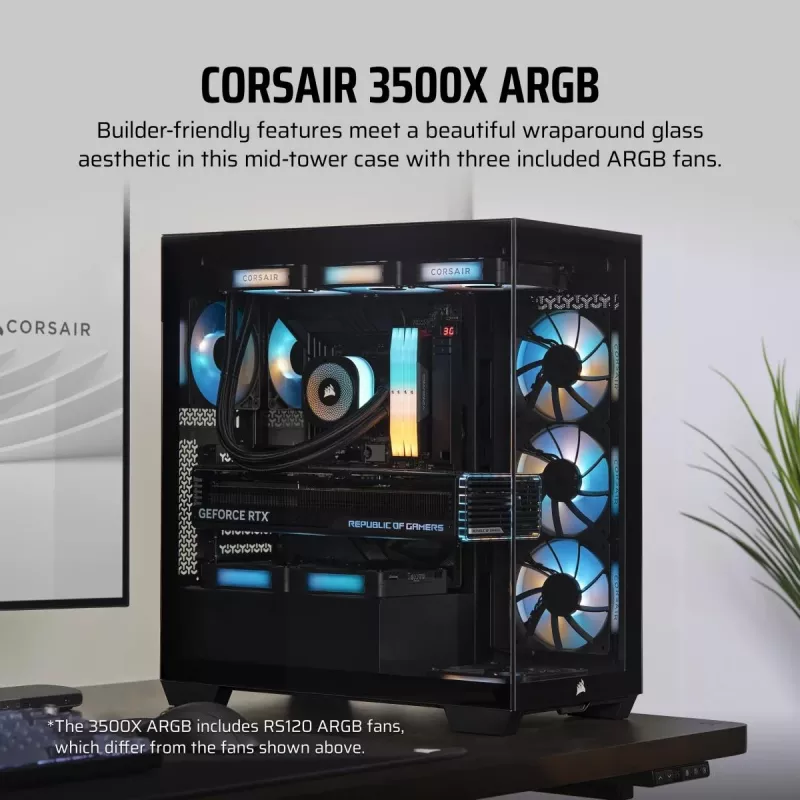Caixa de PC CORSAIR – 3500X ARGB Mid-Tower