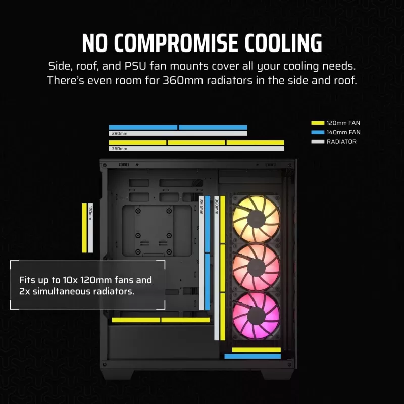 Caixa de PC CORSAIR – 3500X ARGB Mid-Tower
