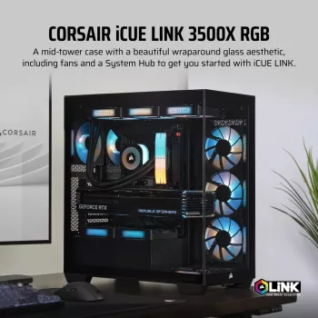 Caixa de PC CORSAIR - iCUE LINK 3500X RGB Mid-Tower