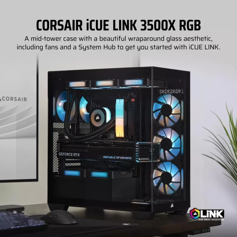 Caixa de PC CORSAIR - iCUE LINK 3500X RGB Mid-Tower
