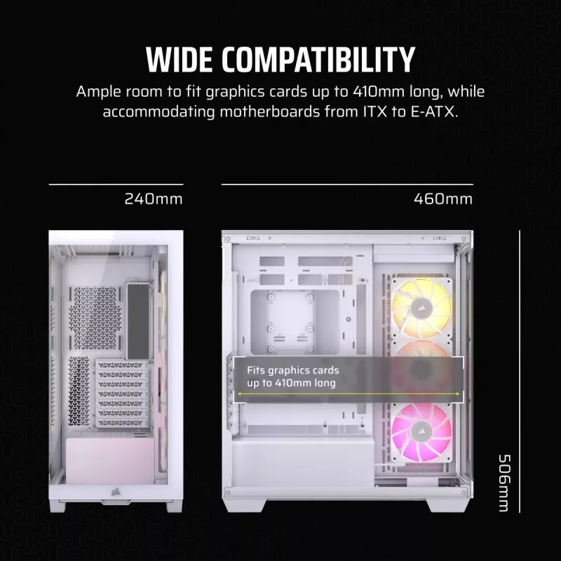 Caixa de PC CORSAIR - Icue Link 3500x RGB Mid-tower - branco