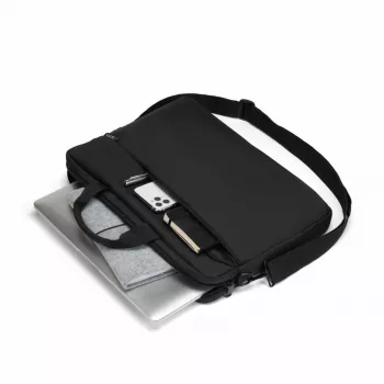 Mala fina DICOTA Case One - 10-12,5 polegadas para portátil - preto / poliéster PET reciclado 300d