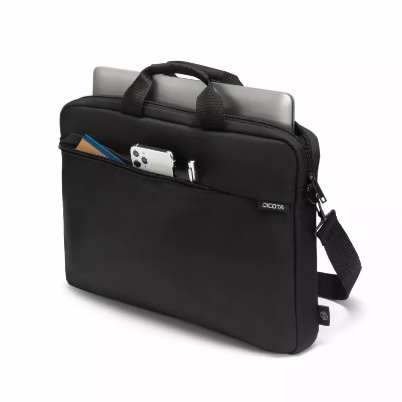Mala fina DICOTA Case One - 10-12,5 polegadas para portátil - preto / poliéster PET reciclado 300d