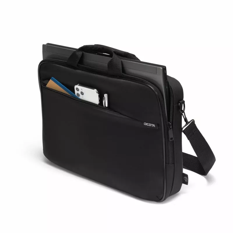 DICOTA Top Traveller ONE D32094-RPET mala para portátil 14-16 polegadas, poliéster PET reciclado 300D, preta