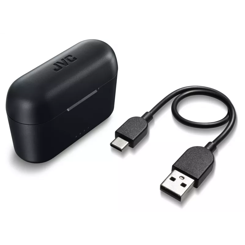 JVC HA-A3T-B-U auriculares intra-auriculares True Wireless, Bluetooth, microfone, 7,5 h de reprodução, pretos