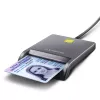 Leitor de cartões smart/ID USB-A Axagon CRE-SM3T, plano, USB 2.0, 1,3 m, preto, 56 g