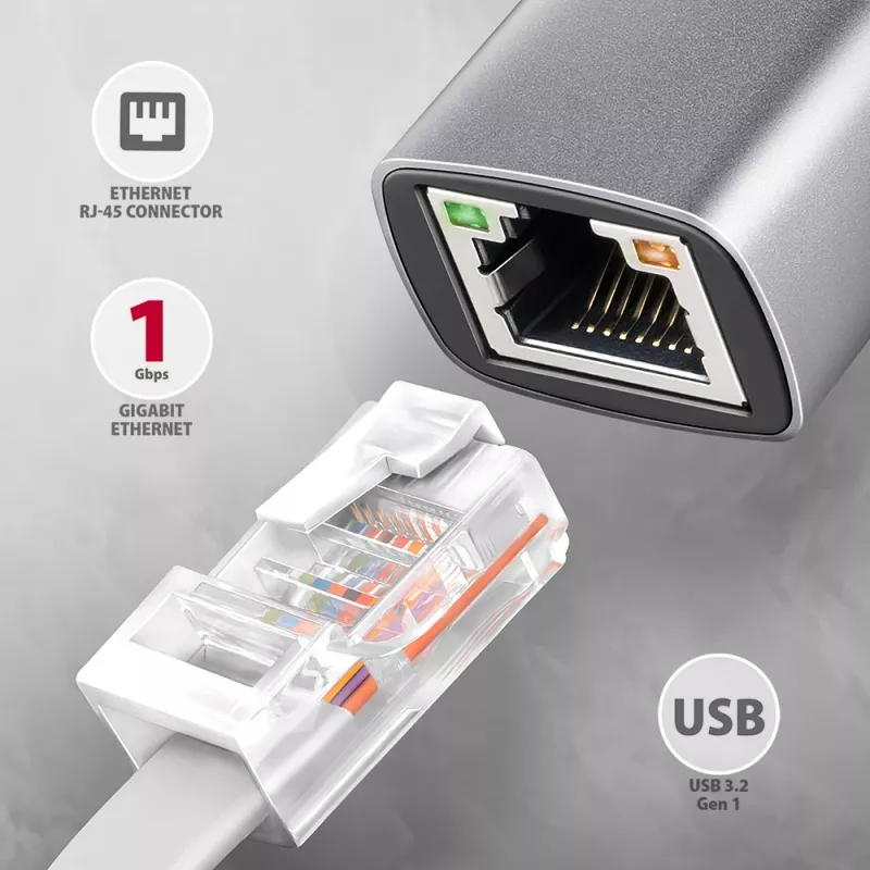 Adaptador Axagon ADE-TXPD USB-C Gigabit Ethernet com PD 100W