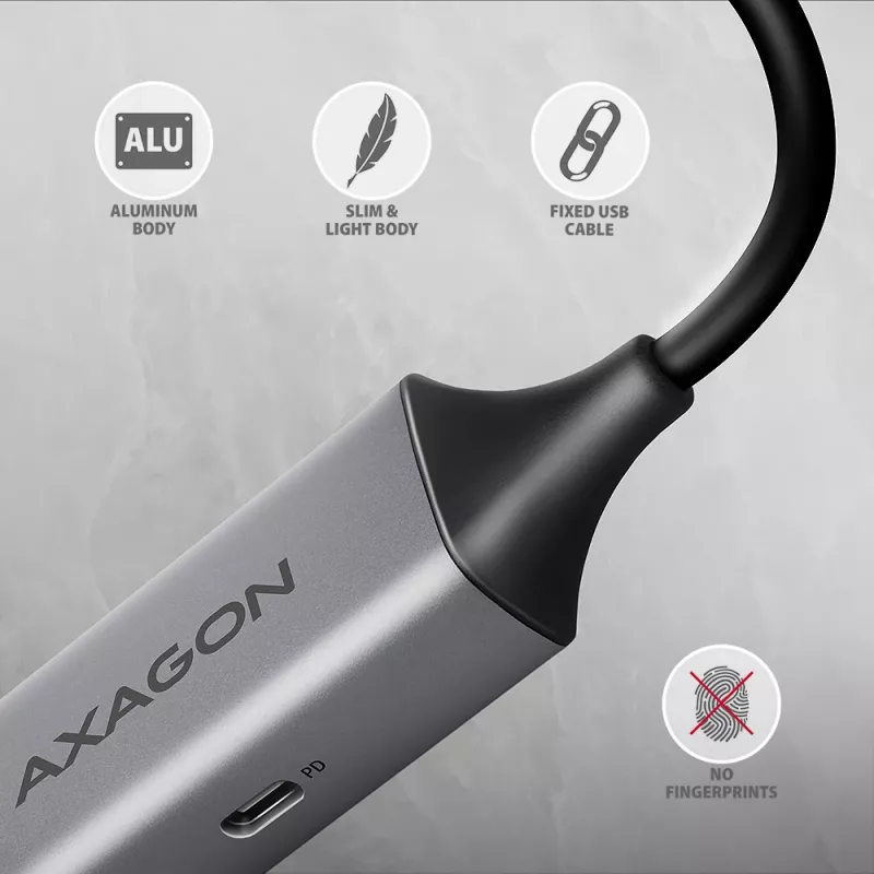 Adaptador Axagon ADE-TXPD USB-C Gigabit Ethernet com PD 100W