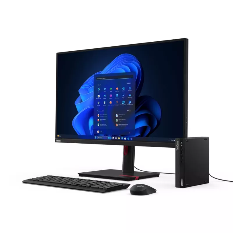 Lenovo ThinkCentre M70q Gen 5 Intel® Core™ i3 i3-14100T 8 GB DDR5-SDRAM 256 GB SSD Windows 11 Pro Mini PC Preto