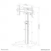 Suporte de TV de chão Neomounts FL45S-825BL1 37-75 polegadas – TÜV, 70 kg, 94 cm (37
