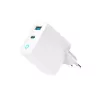Gembird TA-UC-PDQC30L-W-01 carregador rápido USB GaN de 30 W com 2 portas, 1x USB-C PD, 1x USB-A QC3.0, 100–240 V, LED, branco