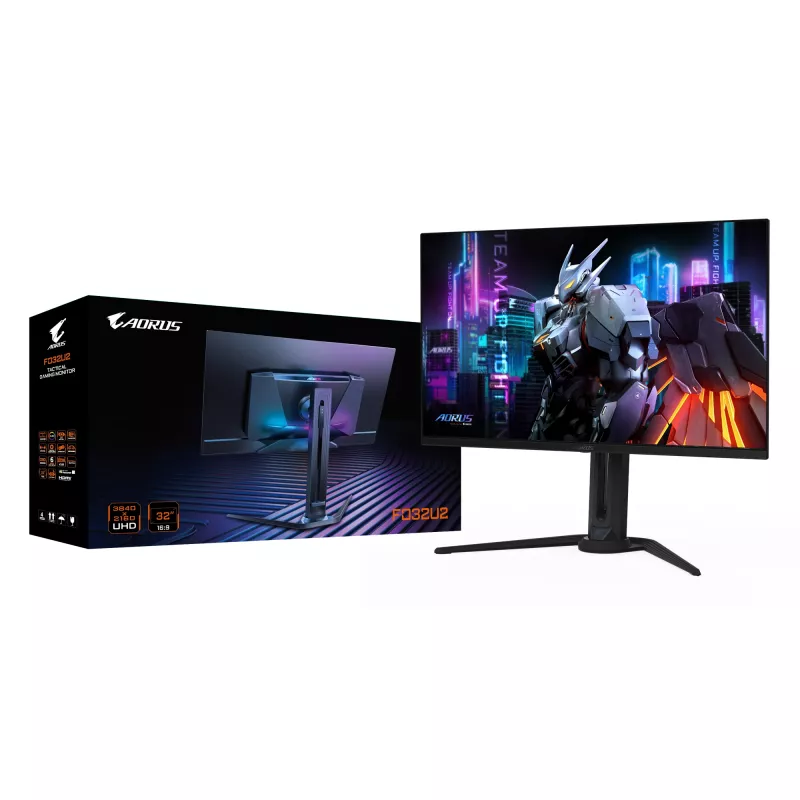Monitor gaming OLED 32” GIGABYTE AORUS FO32U2 – 3840 x 2160(UHD), 240Hz, 0,03ms, KVM, 250 cd/m², FreeSync Premium Pro, DisplayHDR True Black 400, HDMI 2.1