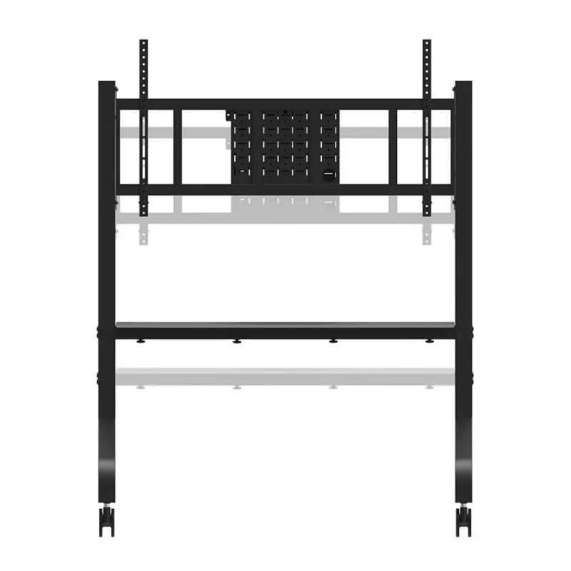 Neomounts MOVE Go XL FL50-575BL1 carrinho para TV 65-110 polegadas, máx. 125 kg, altura ajustável 129-139 cm, VESA 100x100-1100x600, bloqueável, certificado TÜV, preto