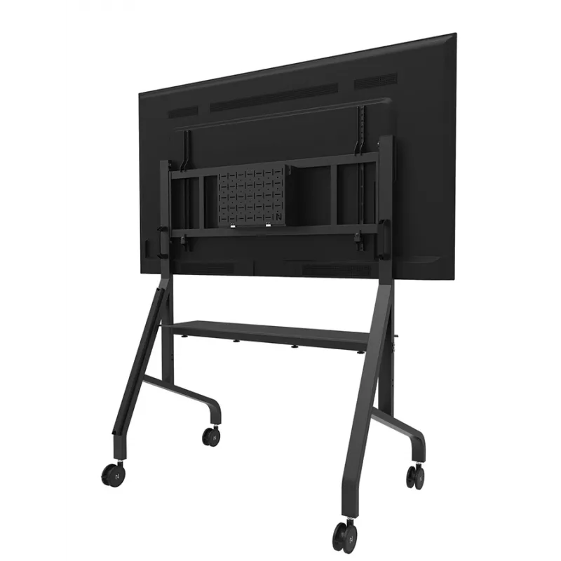 Neomounts MOVE Go XL FL50-575BL1 carrinho para TV 65-110 polegadas, máx. 125 kg, altura ajustável 129-139 cm, VESA 100x100-1100x600, bloqueável, certificado TÜV, preto