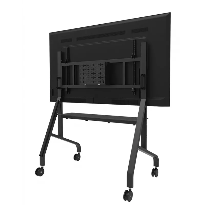 Neomounts MOVE Go XL FL50-575BL1 carrinho para TV 65-110 polegadas, máx. 125 kg, altura ajustável 129-139 cm, VESA 100x100-1100x600, bloqueável, certificado TÜV, preto
