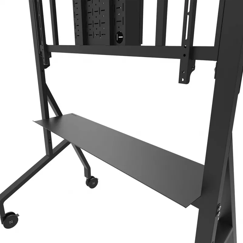 Neomounts MOVE Go XL FL50-575BL1 carrinho para TV 65-110 polegadas, máx. 125 kg, altura ajustável 129-139 cm, VESA 100x100-1100x600, bloqueável, certificado TÜV, preto