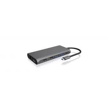 ICY BOX IB-DK4050-CPD com fios USB 3.2 Gen 1 (3.1 Gen 1) Type-C antracite