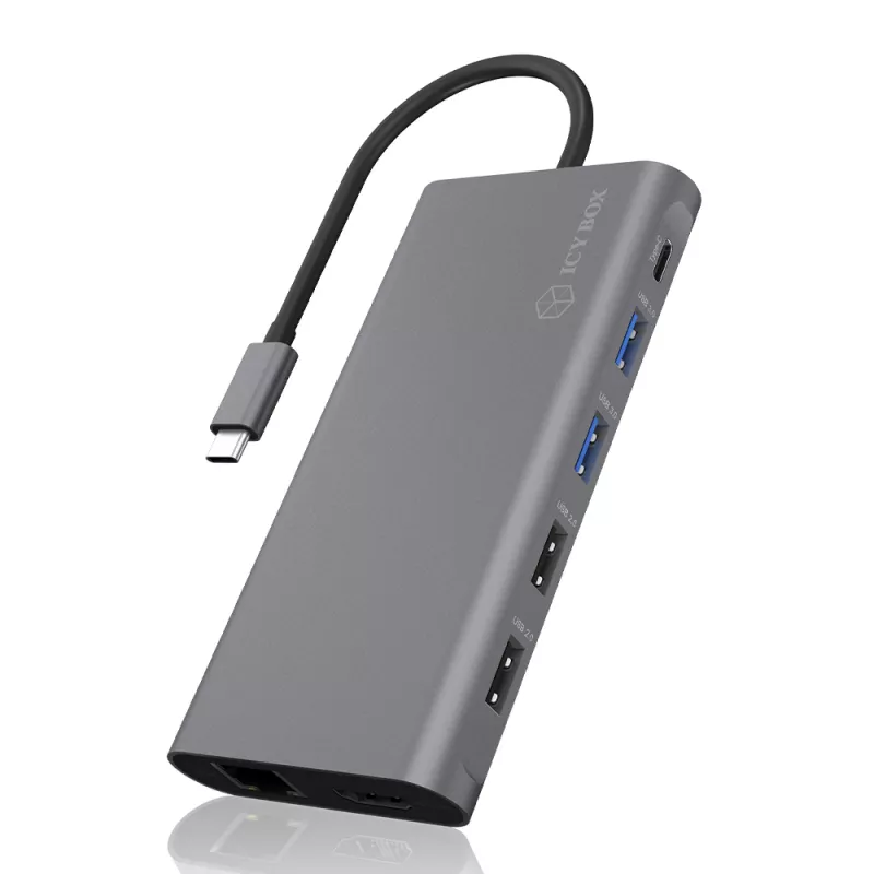ICY BOX IB-DK4050-CPD com fios USB 3.2 Gen 1 (3.1 Gen 1) Type-C antracite