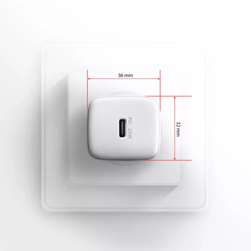 Carregador de parede Axagon ACU-PD20W 1x QC3.0/AFC/FCP/PD Type-C 20W branco
