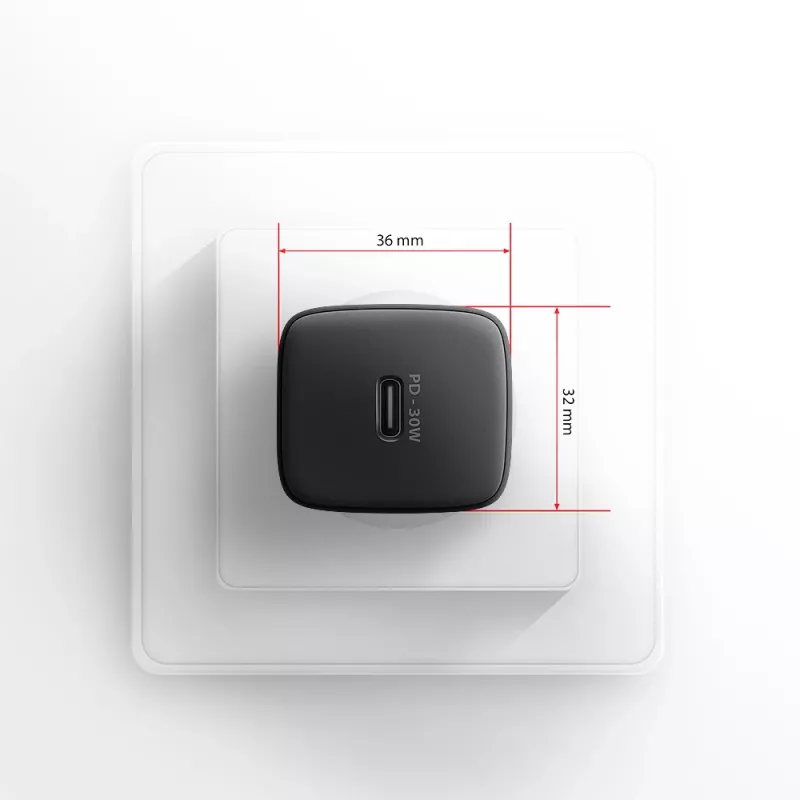 Carregador de parede Axagon ACU-PD30 PD3.0 & QC4+ 1x saída 30W, interior, AC, preto