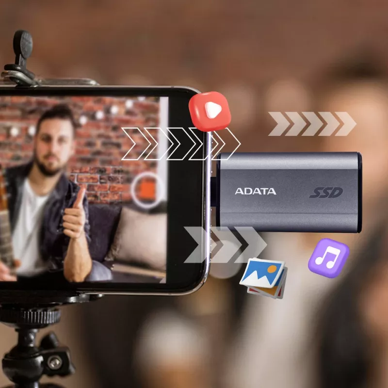 ADATA SC750 500 GB USB Type-C 3.2 Gen 2 (3.1 Gen 2) Cinzento