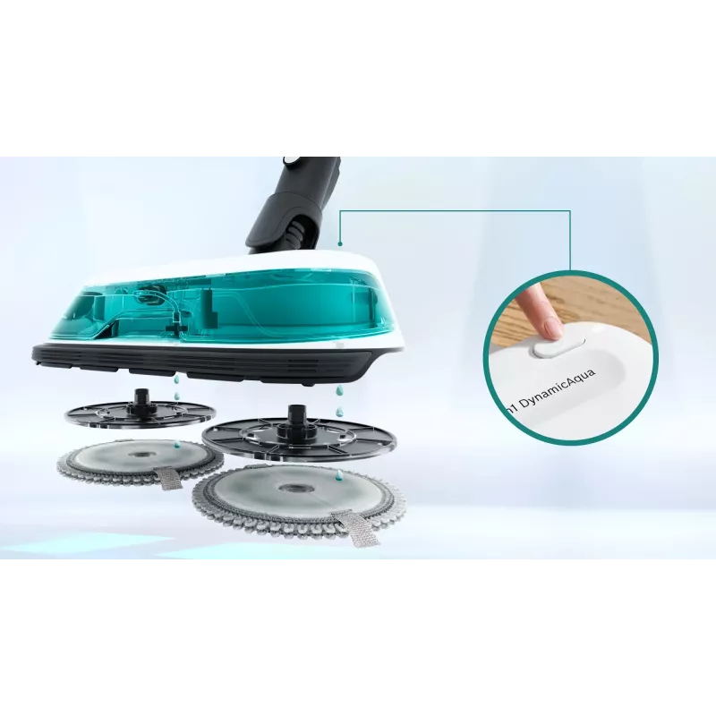 Bosch Unlimited 7 ProHygienic Aqua BCS71HYG1 aspirador vertical sem fios 2 em 1 com função de esfregar, 18 V, HEPA, sem saco, 0,3 l, branco