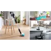 Bosch Unlimited 7 ProHygienic Aqua BCS71HYG1 aspirador vertical sem fios 2 em 1 com função de esfregar, 18 V, HEPA, sem saco, 0,3 l, branco