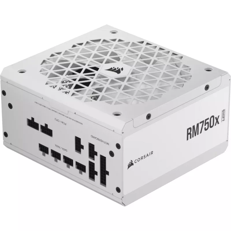 Fonte de alimentação CORSAIR - Rm750x Shift 80 Plus Gold Totalmente modular ATX - Branco