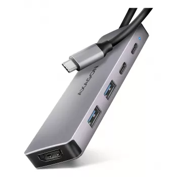Axagon HMC-5H60 hub USB 5Gbps, 2x USB-A, 1x USB-C, HDMI 4k/60Hz, PD 100W, cabo USB-C