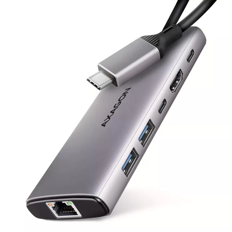 Axagon HMC-6G2L hub USB 10Gbps, 2x USB-A, 1x USB-C, HDMI 4k/60Hz, RJ-45, PD 100W