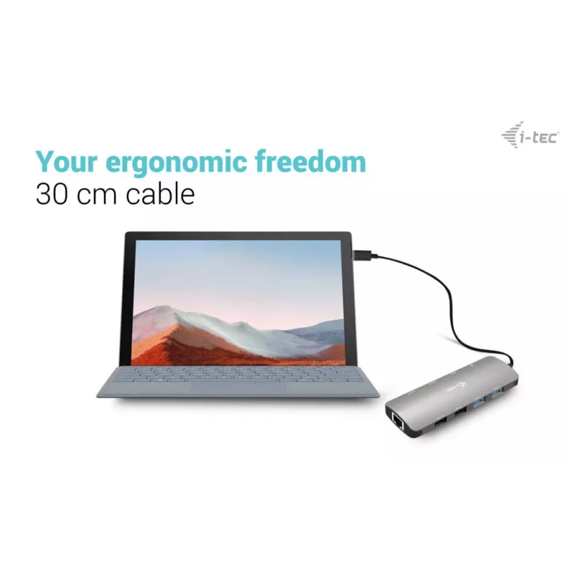 i-tec Metal USB-C Nano estação de acoplamento 2x Display com PD 100 W + carregador 100W