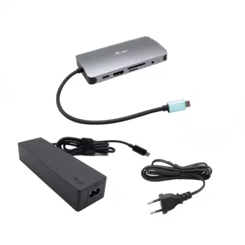 i-tec Metal USB-C Nano dock HDMI/VGA com LAN + carregador 100 W