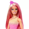 Barbie A Touch of Magic boneca Royal com cabelo rosa e loiro, saia de borboleta e acessórios