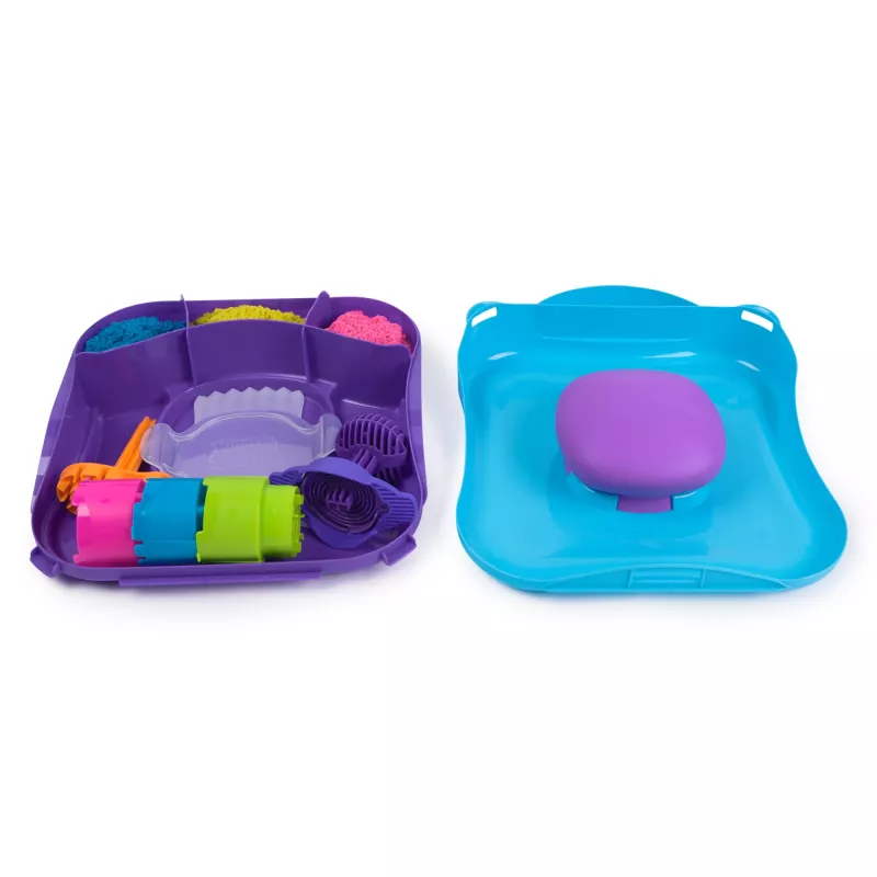 Kinetic Sand, SquishMotion, presente para o cesto da Páscoa, inclui 1 lb de areia moldável, carimbos e 5 ferramentas, caixa de armazenamento, brinquedo sensorial para crianças a partir de 5 anos