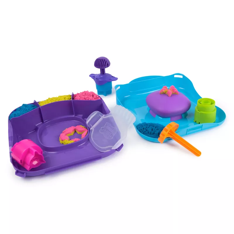 Kinetic Sand, SquishMotion, presente para o cesto da Páscoa, inclui 1 lb de areia moldável, carimbos e 5 ferramentas, caixa de armazenamento, brinquedo sensorial para crianças a partir de 5 anos