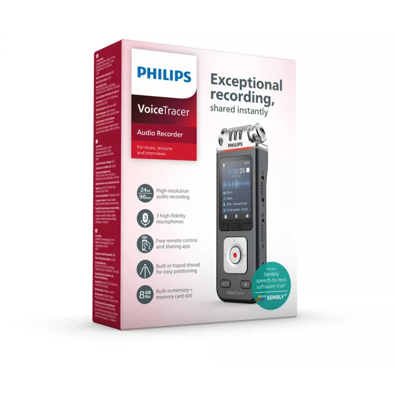 Philips VoiceTracer preto, cinzento