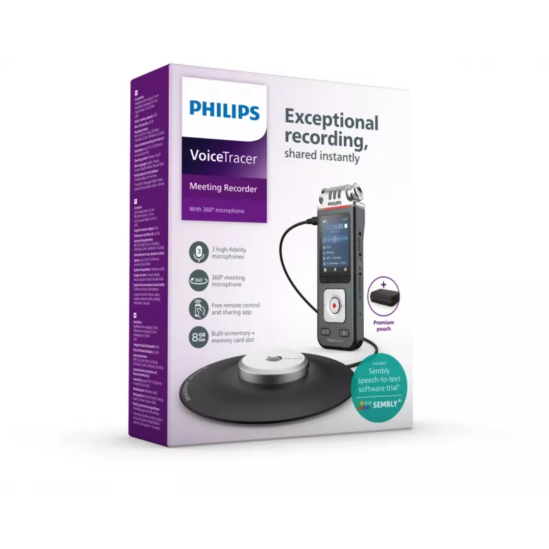 Philips VoiceTracer preto, cinzento