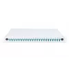 Caixa de fusão de fibra ótica DIGITUS com tampa deslizante, 1U, equipada com 24x LC Duplex, incl. ligação roscada M 25, cassete de fusão OM3 pigtails coloridos, adaptador