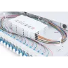 Caixa de fusão deslizante de fibra ótica DIGITUS, 1U, equipada com 24x LC Duplex, incl. parafuso M25, cassete de fusão monomodo OS2, pigtails coloridos