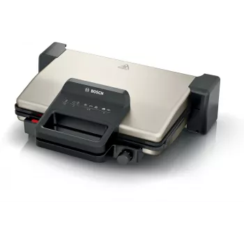 Grelhador de contacto Bosch TCG3302 2000W com placas cerâmicas 310x220 mm, termostato regulável, placas amovíveis laváveis na máquina de lavar louça
