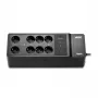 APC Back-UPS, 500VA/300W montagem no chão/parede, 230V, 8x tomadas Schuko CEE 7/3, ligação USB Type-A, bateria substituível pelo utilizador