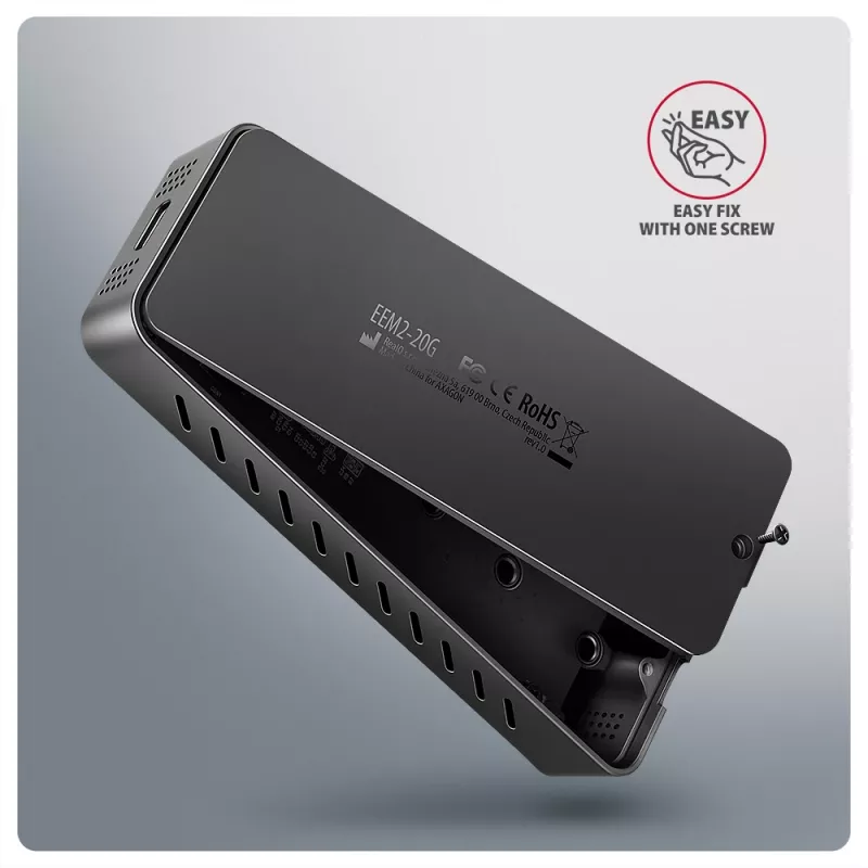 Axagon EEM2-20G USB-C 20Gbps - Caixa blindada para SSD M.2 NVMe