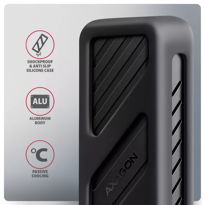 Axagon EEM2-20G USB-C 20Gbps - Caixa blindada para SSD M.2 NVMe