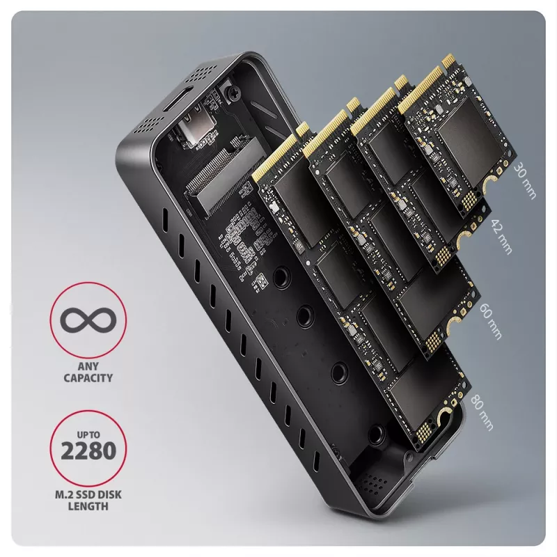 Axagon EEM2-20G USB-C 20Gbps - Caixa blindada para SSD M.2 NVMe