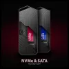 Axagon EEM2-GAM caixa externa USB-C 10Gbps em metal para SSD M.2 NVMe e SATA. Sem parafusos